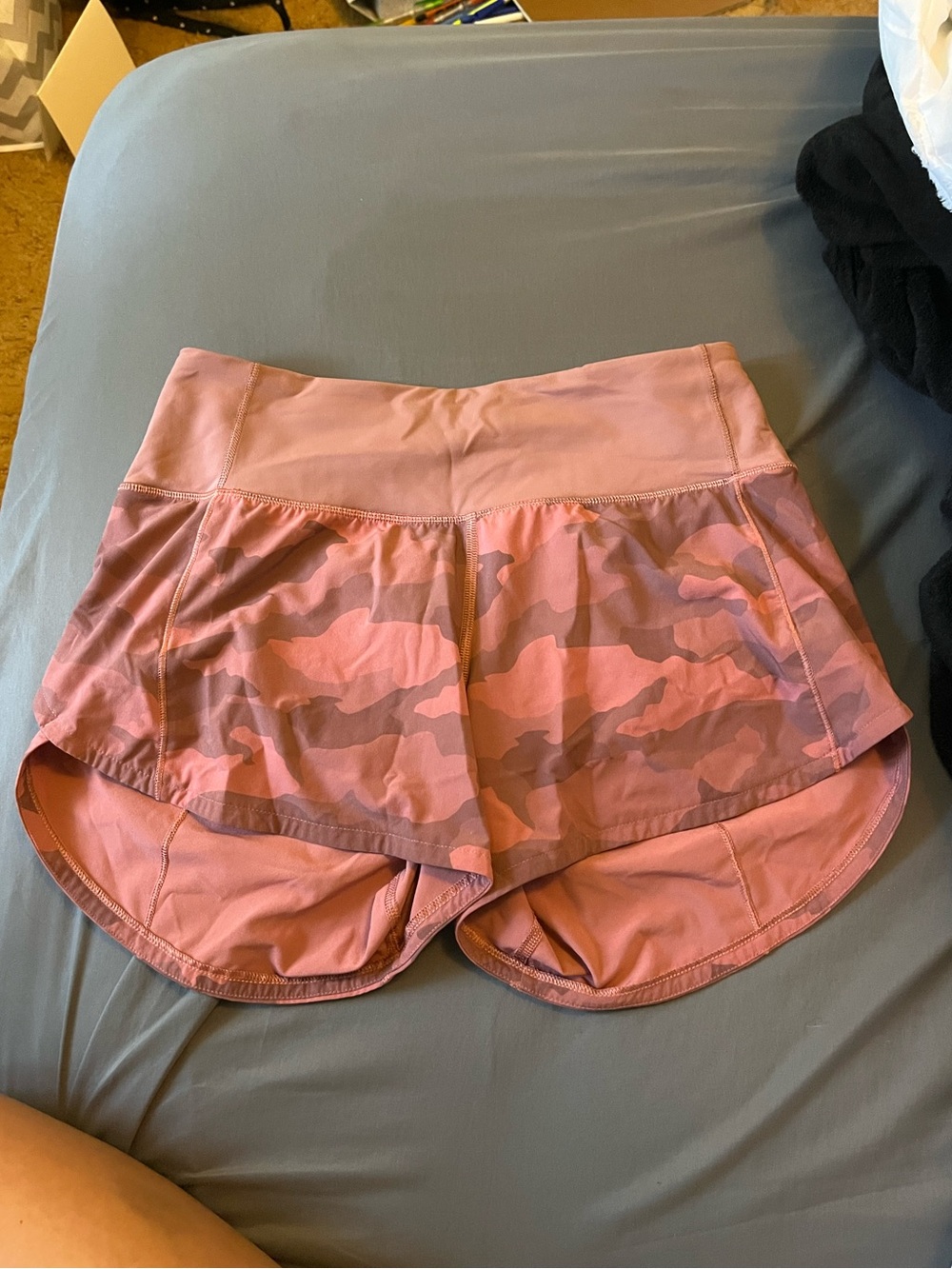 lululemon athletica Pink Camo Athletic Shorts with Built-In Liner
